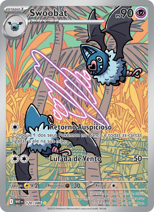 Swoobat 120 — Fogo Branco (Portuguese Pokémon TCG card)