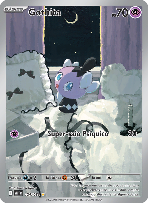 Gothita 124 — Fogo Branco (Portuguese Pokémon TCG card)