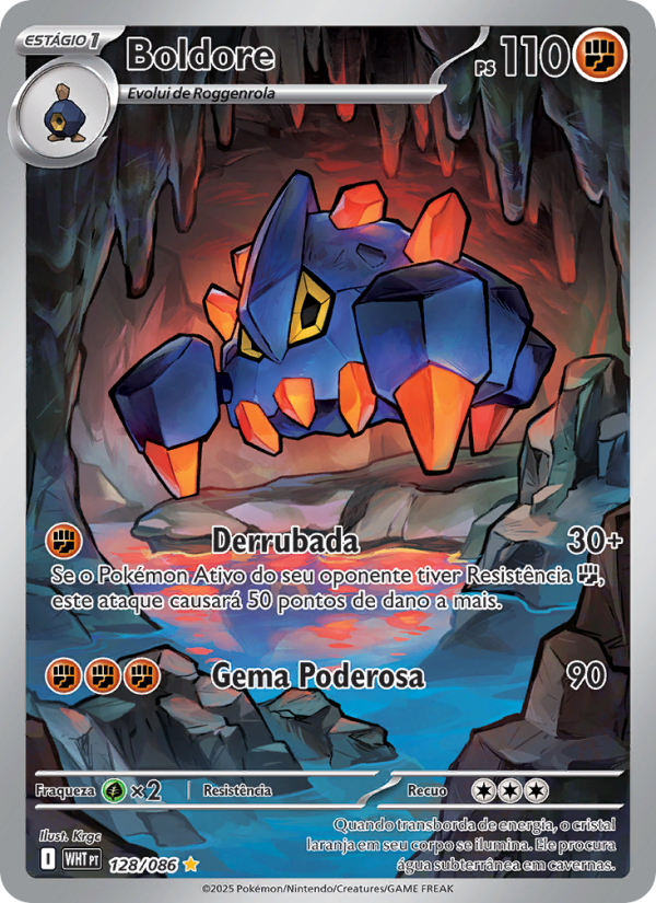 Boldore 128 — Fogo Branco (Portuguese Pokémon TCG card)