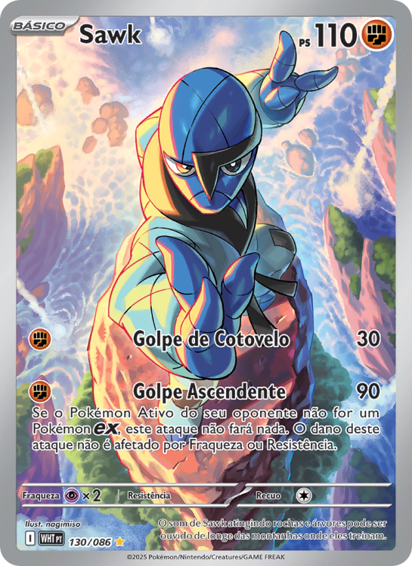 Sawk 130 — Fogo Branco (Portuguese Pokémon TCG card)