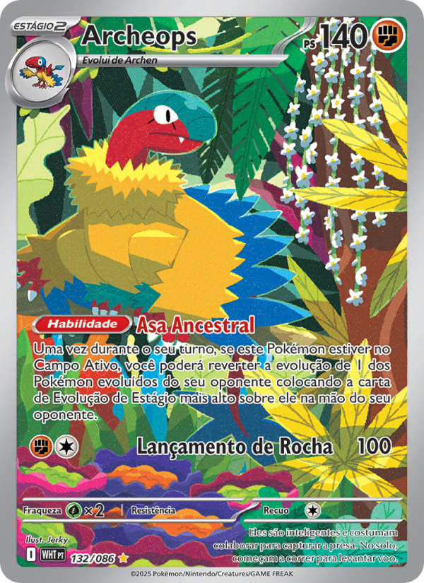 Archeops 132 — Fogo Branco (Portuguese Pokémon TCG card)