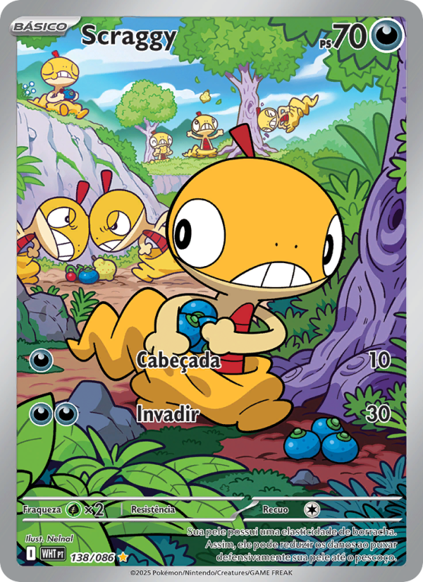 Scraggy 138 — Fogo Branco (Portuguese Pokémon TCG card)
