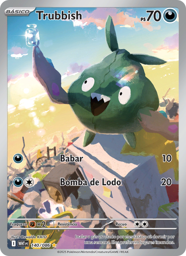 Trubbish 140 — Fogo Branco (Portuguese Pokémon TCG card)
