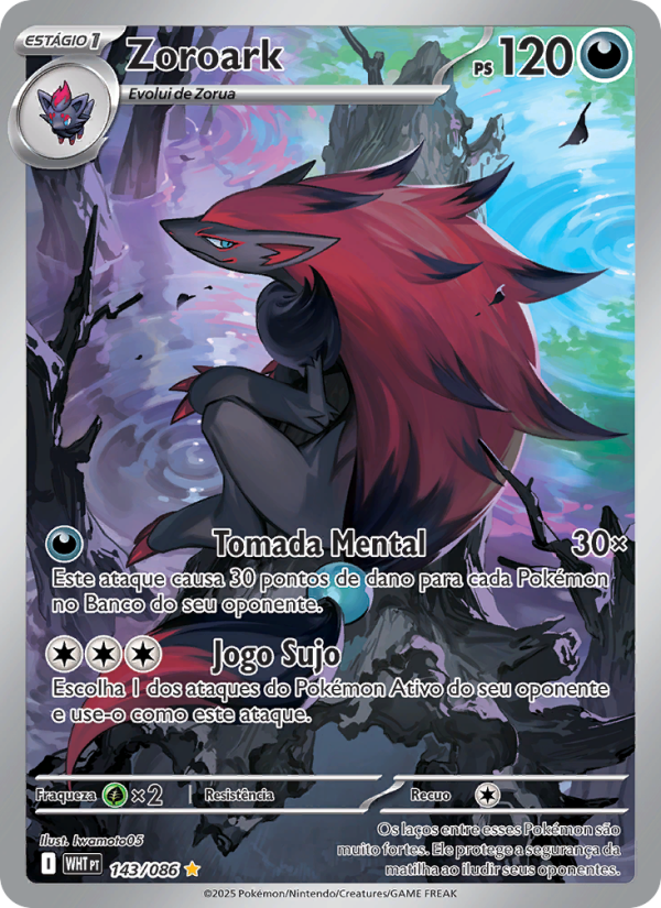 Zoroark 143 — Fogo Branco (Portuguese Pokémon TCG card)