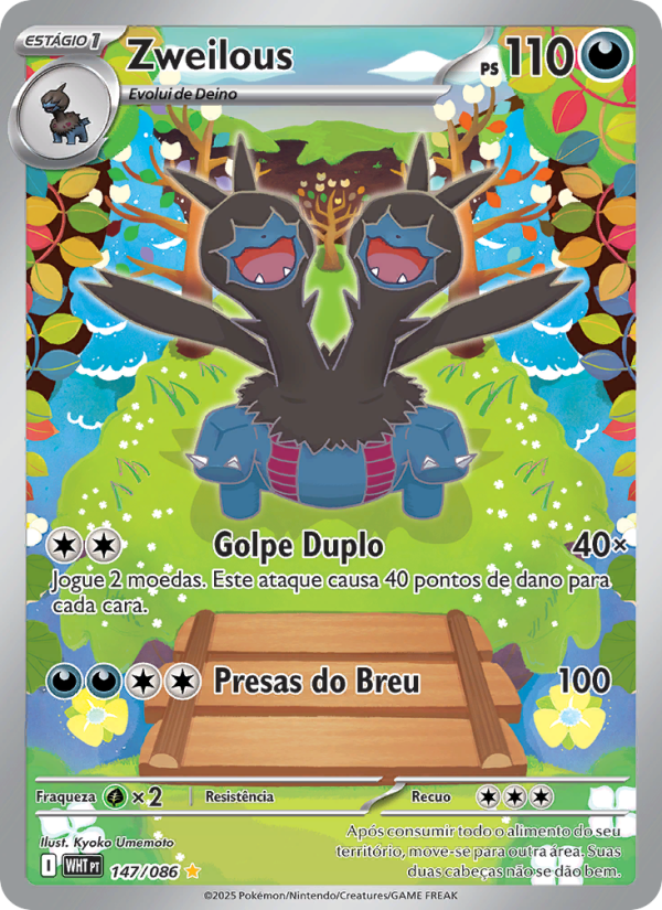 Zweilous 147 — Fogo Branco (Portuguese Pokémon TCG card)
