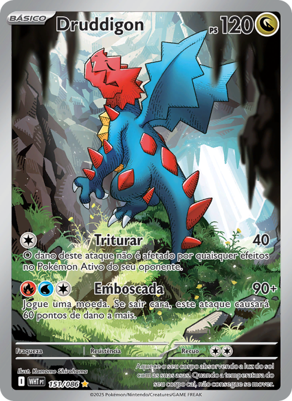 Druddigon 151 — Weiße Flammen (Portuguese Pokémon TCG card)