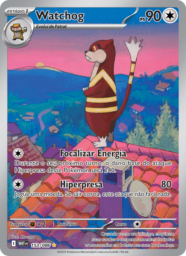 Watchog 153 — Fogo Branco (Portuguese Pokémon TCG card)