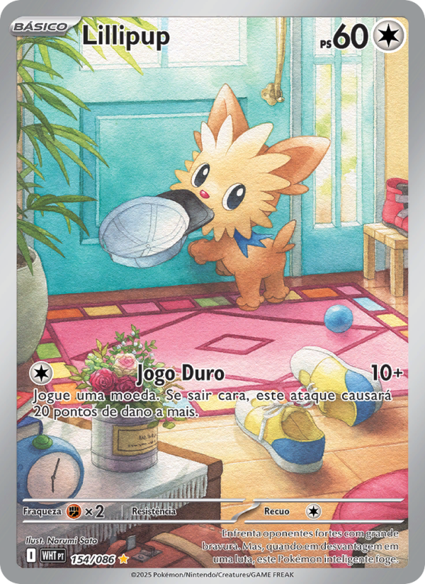 Lillipup 154 — Fogo Branco (Portuguese Pokémon TCG card)