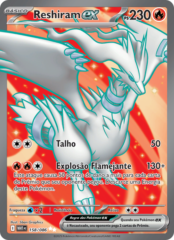 Reshiram ex 158 — Weiße Flammen (Portuguese Pokémon TCG card)