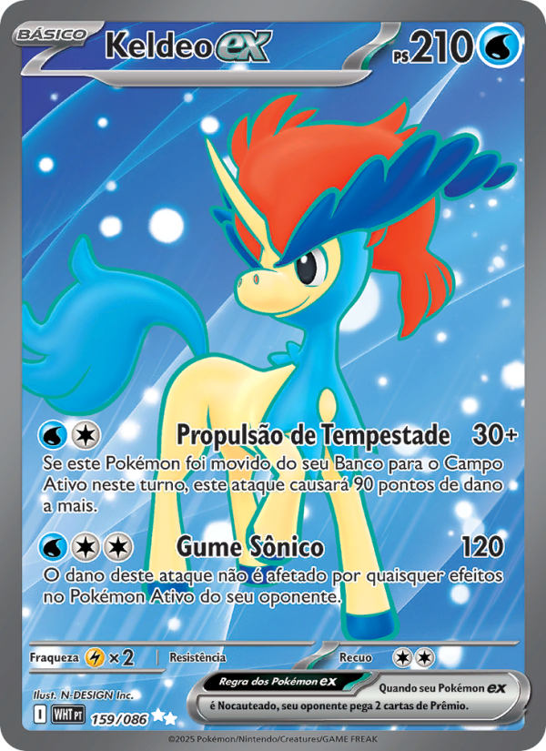 Keldeo ex 159 — Weiße Flammen (Portuguese Pokémon TCG card)