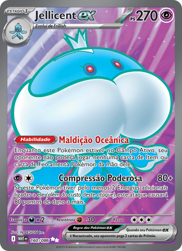 Jellicent ex 160 — Weiße Flammen (Portuguese Pokémon TCG card)