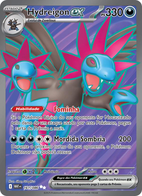 Hydreigon ex 161 — Weiße Flammen (Portuguese Pokémon TCG card)