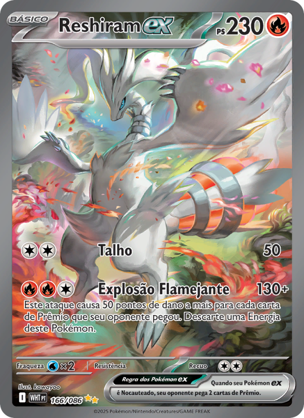 Reshiram ex 166 — Fogo Branco (Portuguese Pokémon TCG card)