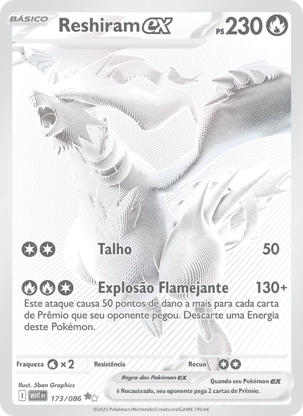 Reshiram ex 173 — Fogo Branco (Portuguese Pokémon TCG card)