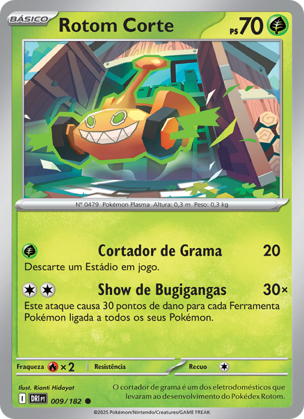Rotom Corte 009 — Destined Rivals (Portuguese Pokémon TCG card)