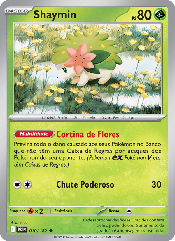 Shaymin 010 — Destined Rivals (Portuguese Pokémon TCG card)