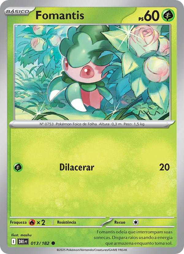Fomantis 013 — Rivais Predestinados (Portuguese Pokémon TCG card)