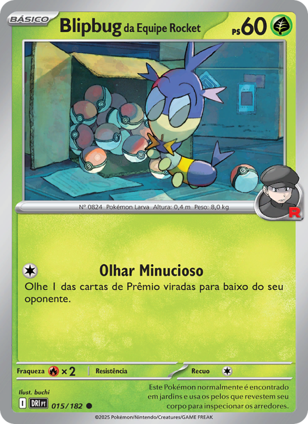 Blipbug da Equipe Rocket 015 — Destined Rivals (Portuguese Pokémon TCG card)