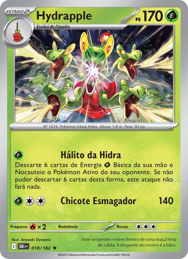 Hydrapple 018 — Destined Rivals (Portuguese Pokémon TCG card)