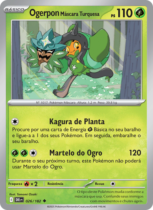 Ogerpon Máscara Turquesa 026 — Destined Rivals (Portuguese Pokémon TCG card)