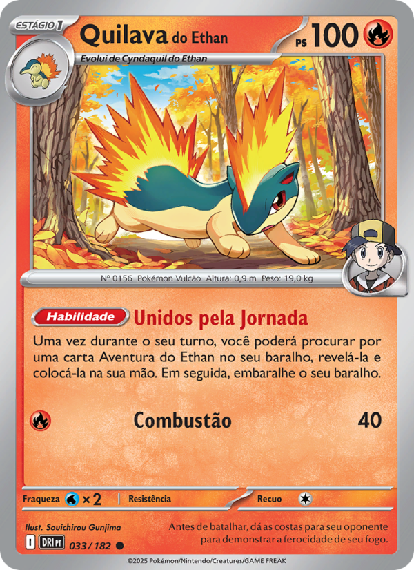 Quilava do Ethan 033 — Rivais Predestinados (Portuguese Pokémon TCG card)