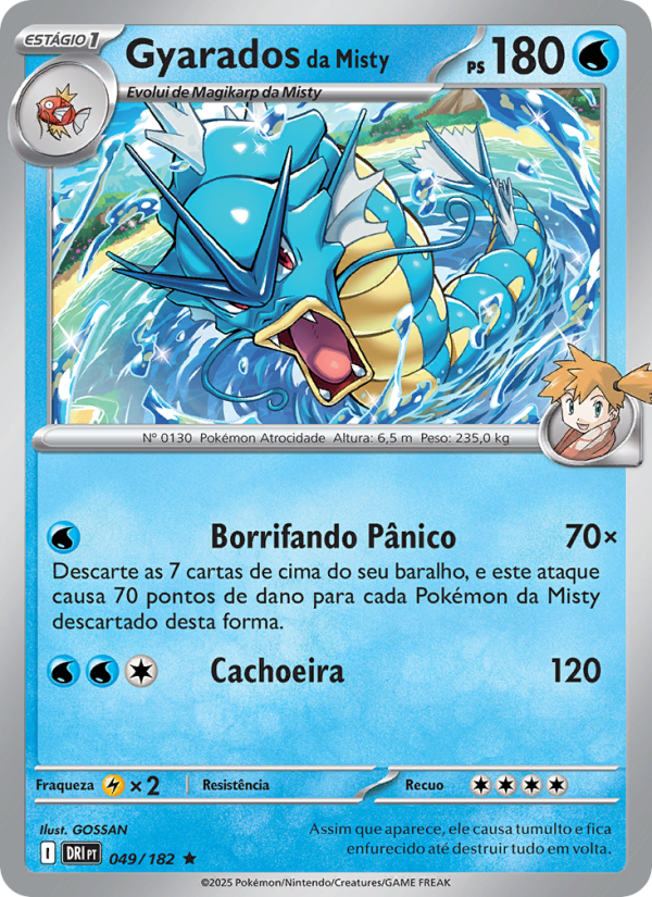 Gyarados da Misty 049 — Rivais Predestinados (Portuguese Pokémon TCG card)