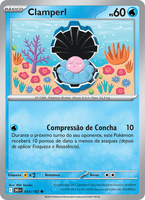 Clamperl 054 — Rivais Predestinados (Portuguese Pokémon TCG card)