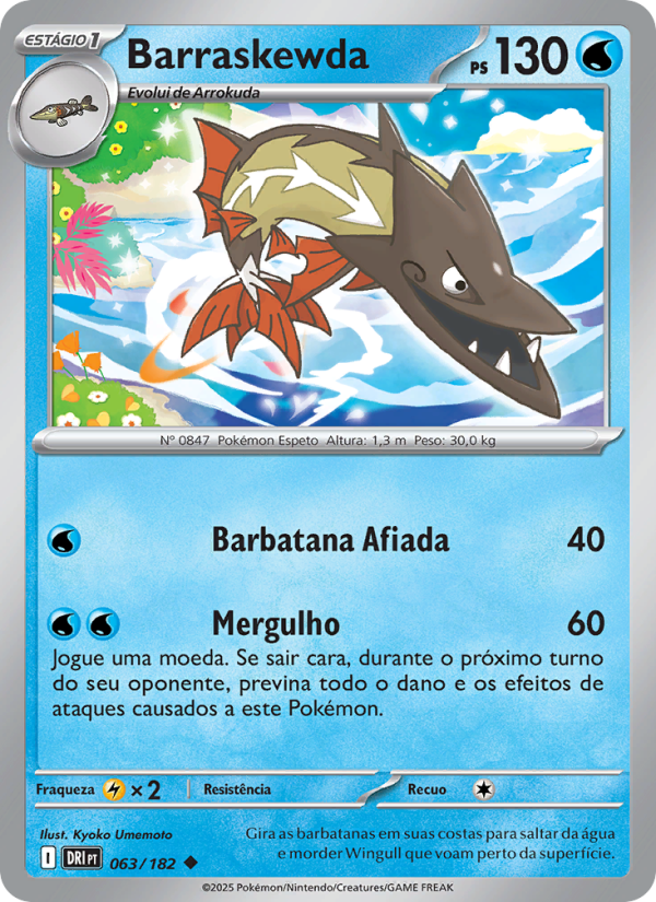 Barraskewda 063 — Rivais Predestinados (Portuguese Pokémon TCG card)