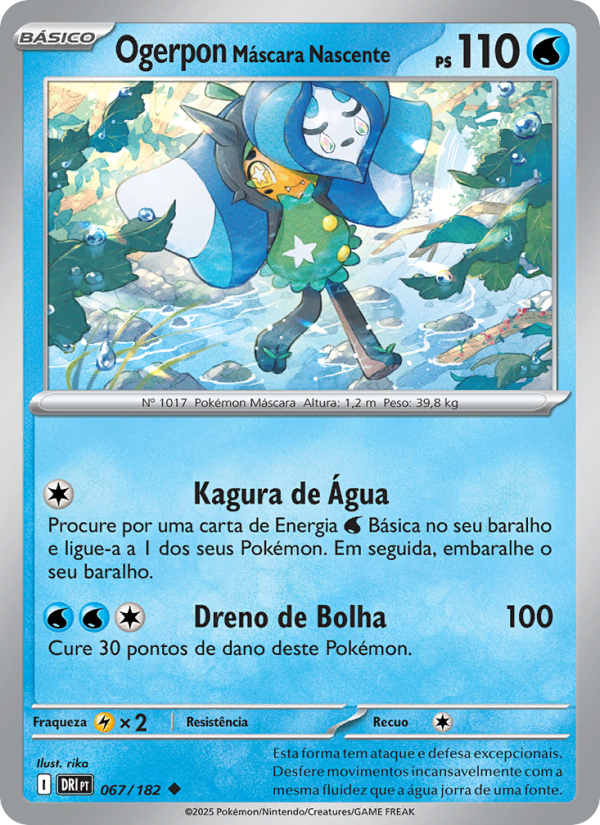 Ogerpon Máscara Nascente 067 — Rivais Predestinados (Portuguese Pokémon TCG card)