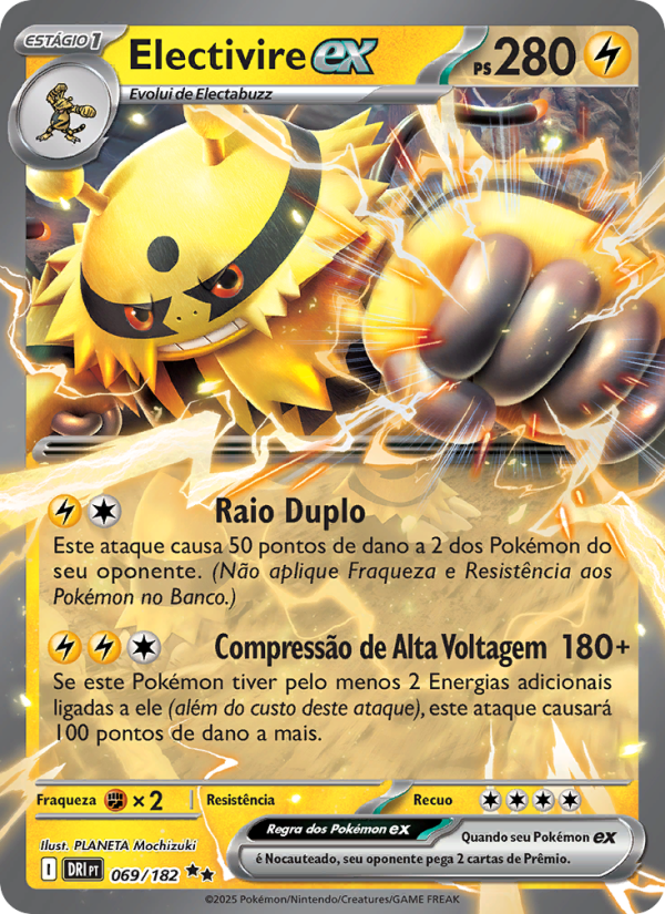 Electivire ex 069 — Rivais Predestinados (Portuguese Pokémon TCG card)
