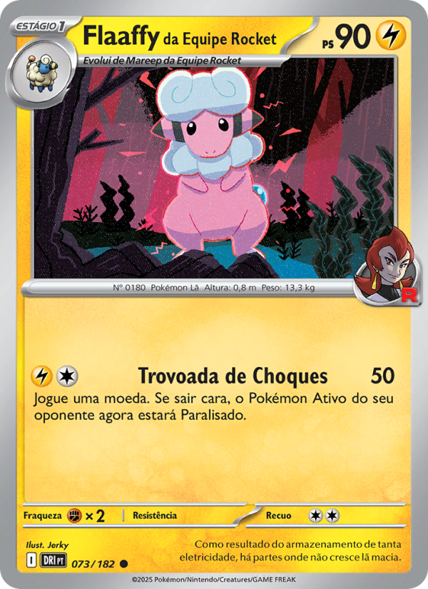 Flaaffy da Equipe Rocket 073 — Rivais Predestinados (Portuguese Pokémon TCG card)