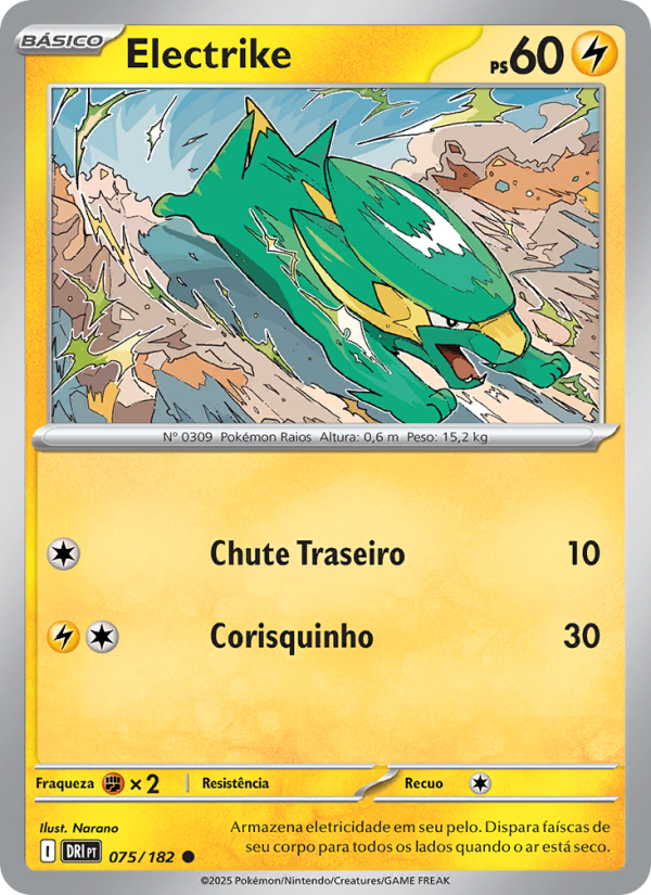 Electrike 075 — Rivais Predestinados (Portuguese Pokémon TCG card)