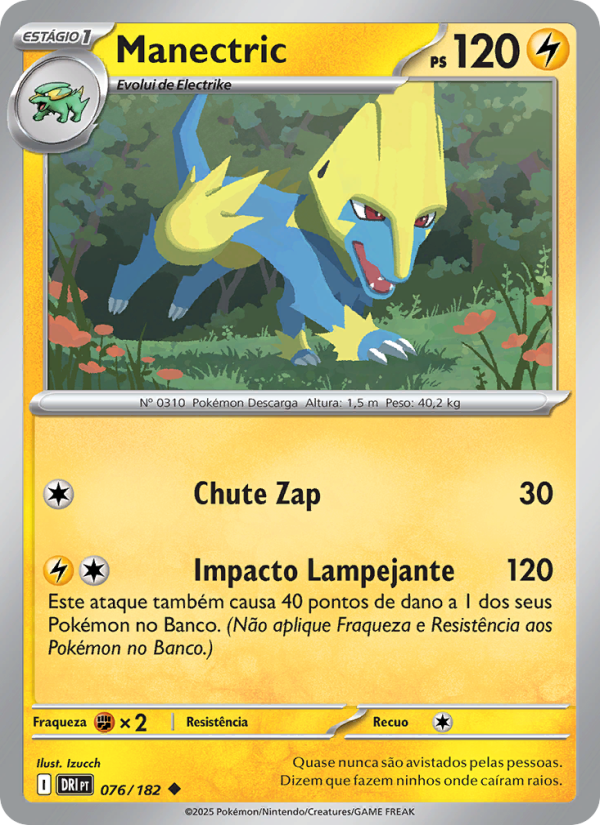 Manectric 076 — Rivais Predestinados (Portuguese Pokémon TCG card)