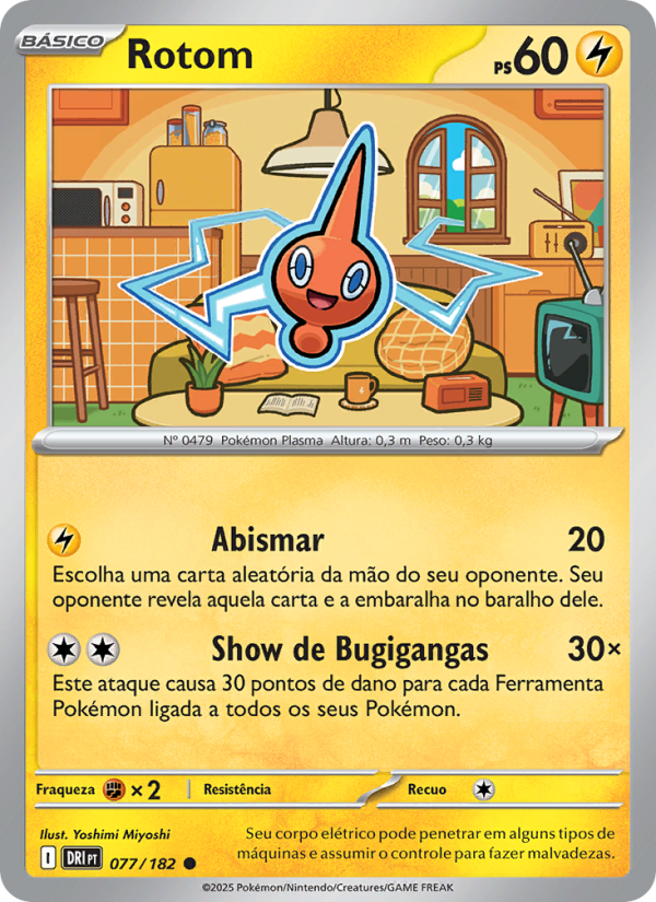 Rotom 077 — Rivais Predestinados (Portuguese Pokémon TCG card)