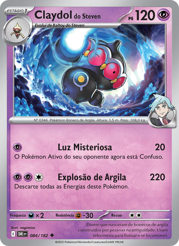 Claydol do Steven 084 — Destined Rivals (Portuguese Pokémon TCG card)