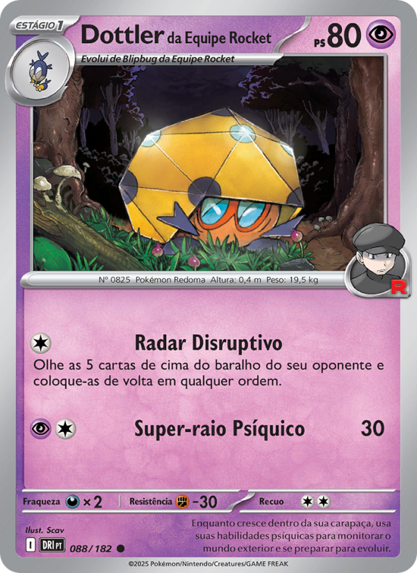 Dottler da Equipe Rocket 088 — Rivais Predestinados (Portuguese Pokémon TCG card)