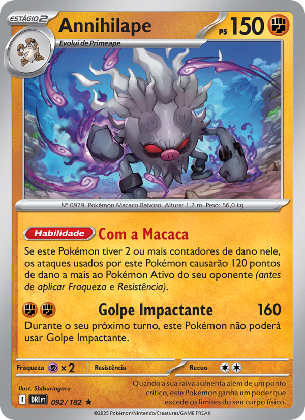Annihilape 092 — Rivais Predestinados (Portuguese Pokémon TCG card)