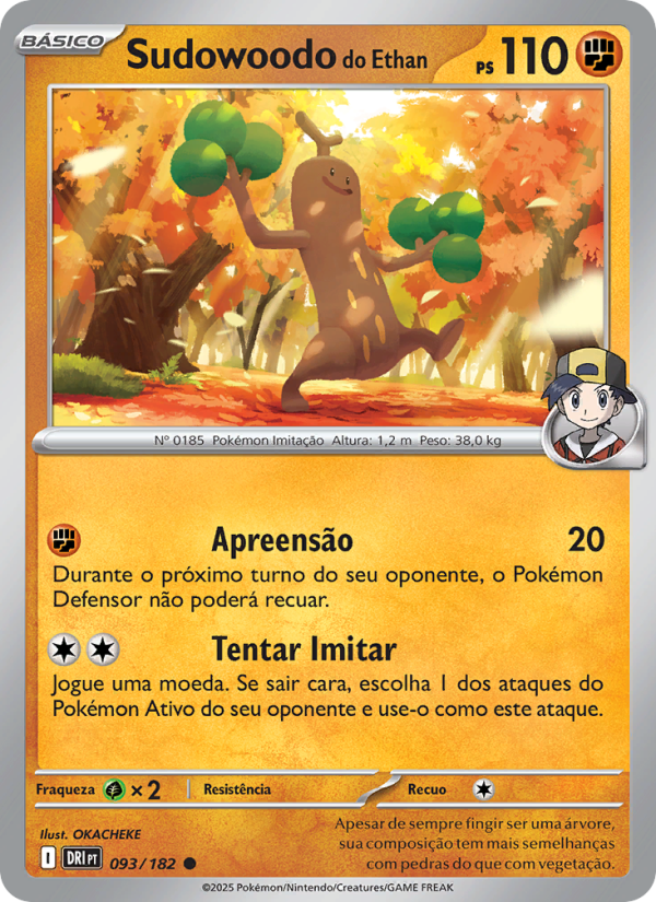 Sudowoodo do Ethan 093 — Rivais Predestinados (Portuguese Pokémon TCG card)