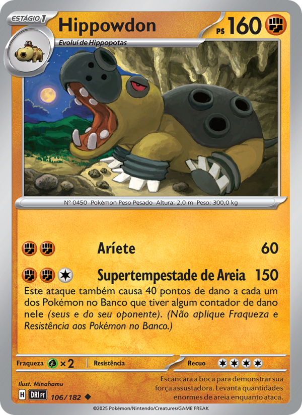 Hippowdon 106 — Rivais Predestinados (Portuguese Pokémon TCG card)