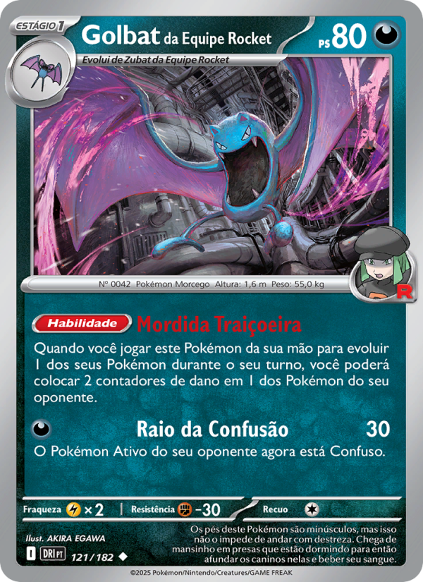 Golbat da Equipe Rocket 121 — Rivais Predestinados (Portuguese Pokémon TCG card)