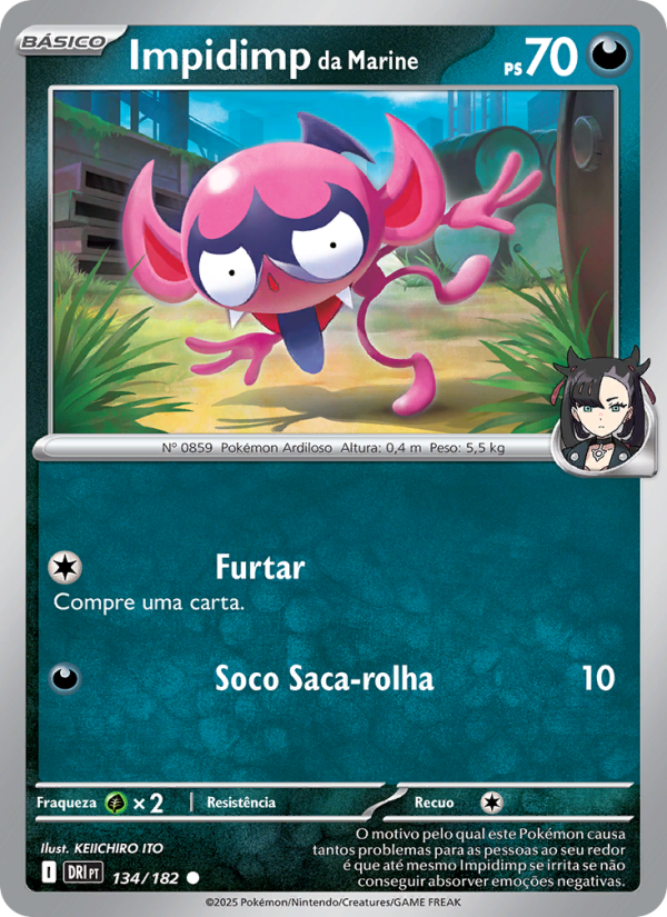 Impidimp da Marine 134 — Rivais Predestinados (Portuguese Pokémon TCG card)