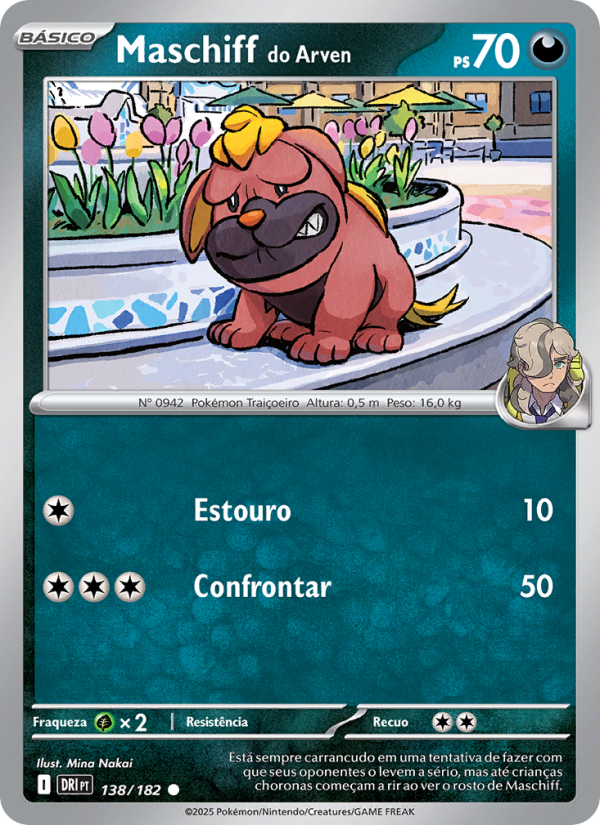 Maschiff do Arven 138 — Destined Rivals (Portuguese Pokémon TCG card)