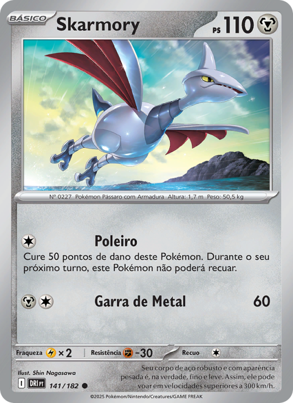 Skarmory 141 — Destined Rivals (Portuguese Pokémon TCG card)