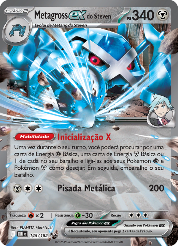 Metagross ex do Steven 145 — Rivais Predestinados (Portuguese Pokémon TCG card)
