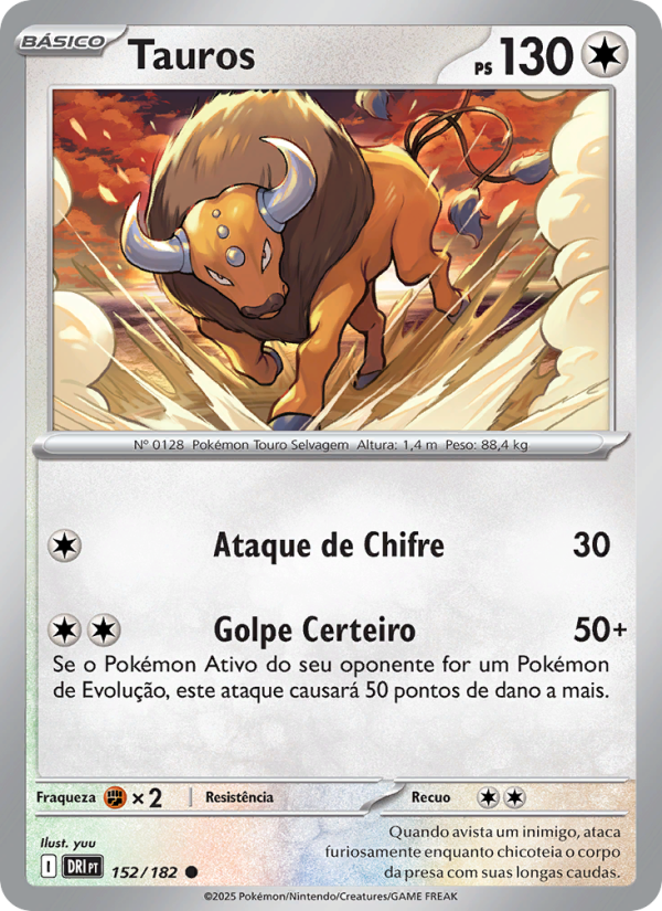 Tauros 152 — Destined Rivals (Portuguese Pokémon TCG card)