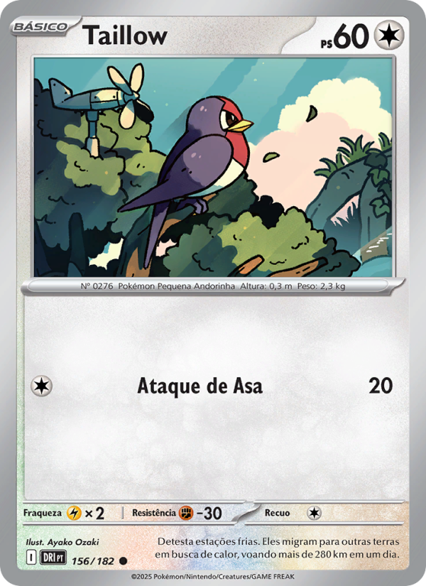 Taillow 156 — Rivais Predestinados (Portuguese Pokémon TCG card)