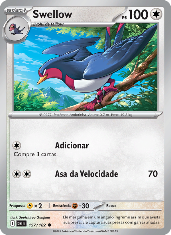 Swellow 157 — Rivais Predestinados (Portuguese Pokémon TCG card)