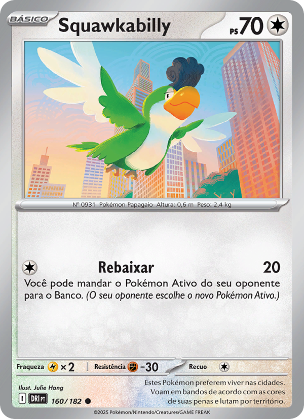 Squawkabilly 160 — Rivais Predestinados (Portuguese Pokémon TCG card)