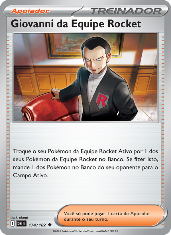 Giovanni da Equipe Rocket 174 — Rivais Predestinados (Portuguese Pokémon TCG card)