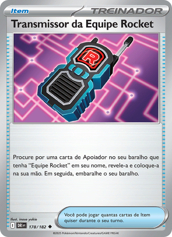 Transmissor da Equipe Rocket 178 — Rivais Predestinados (Portuguese Pokémon TCG card)